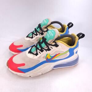 Nike Air Max 270 React Lace Up Athletic Shoe Womens Size 7.5 CT1634-100 White